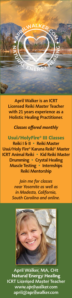 April Walker Licensed Reiki Master Teacher Fall 2025 Reiki News Magazine Ad