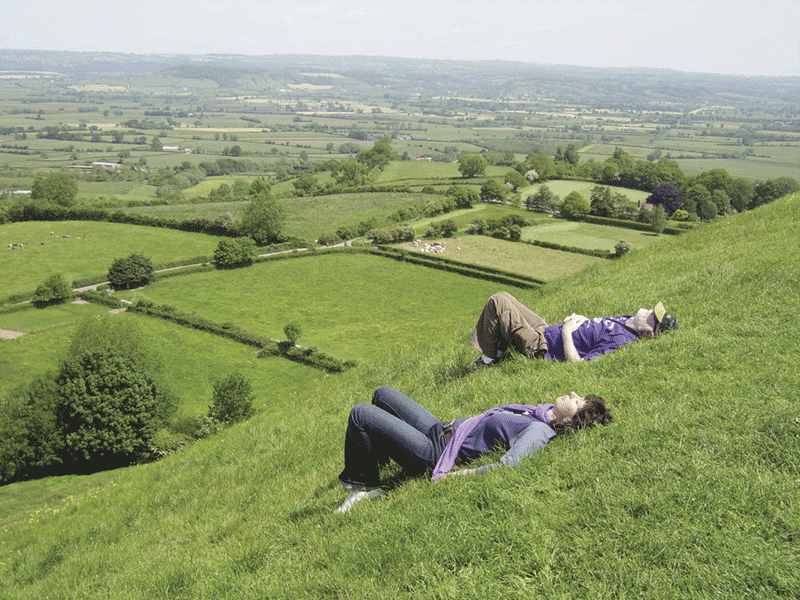 Laying in the grass on the side of the Tor