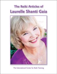 Book cover featuring Laurelle's portrait beside the title “The Reiki Articles of Laurelle Shanti Gaia.”